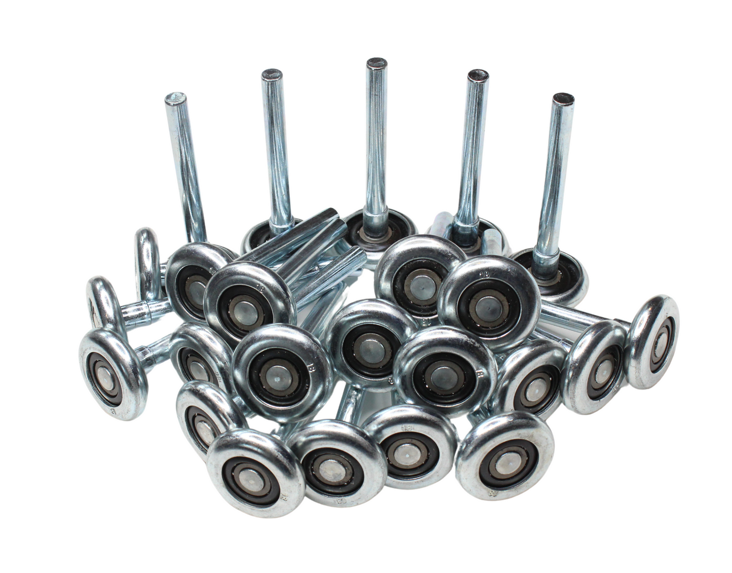 24 PACK 2" Steel Garage Door Roller with 4" Stem - 10 Ball Bearing Roller