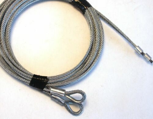 Garage Door Cables for 12' High Torsion Spring Door - 1/8" Cables with Thimbles in Loops